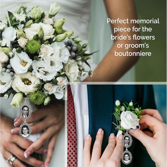 NEW Bouquet Boutonniere Photo Charm - Picture 1 of 7